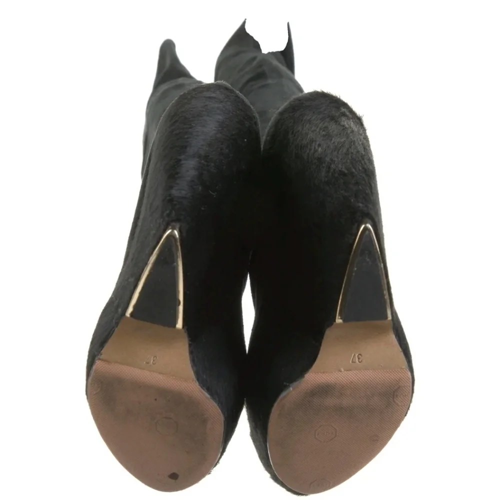 Nicholas Kirkwood | Black Pony Thigh Boot